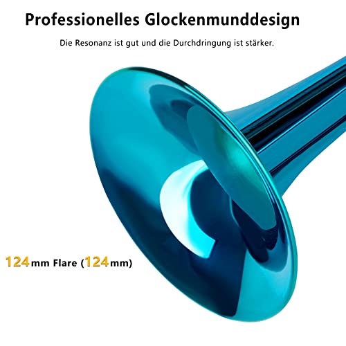 EASTROCK Trompete BB Standard Trompete Kit mit Tragetasche, Handschuhe, 7C Trompete Mundstück,Tuning Rod, Trompeten für Anfänger und Schüler(Lake Blue)