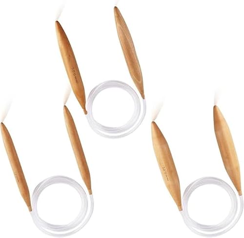 3Pcs Jumbo Wooden Circular Knitting Needle,Circular Natural Wood Jumbo Needle Round Braided Knitting Needle,Jumbo Wooden Round Knitting Needle,Large Wood Circular Knitting Needle,Jumbo Knitting Needle