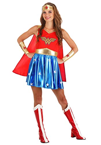 Déguisement Wonder Woman pour femme avec cape et couronne pour Halloween