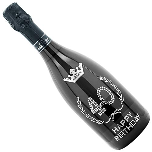 Acuruna Prosecco Geburtstag mit Strass verziert 0,75 l Edles Geburtstags-Geschenk Präsent Damen und Herren (40) Cover