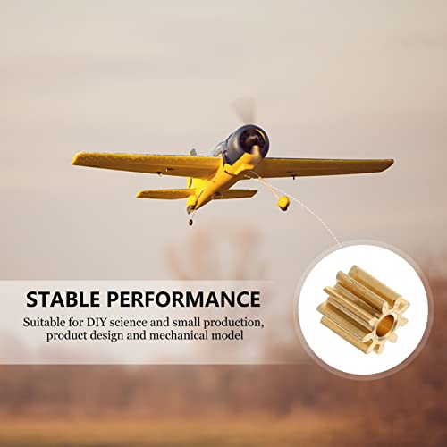 Scicalife 20 Pcs Small Copper Gear 2 Mm 9 Tooth Aircraft Parts Toy Model Spindle Pinion Shaft Hole Mechanical Gear #TOP5