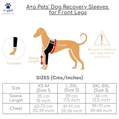 Image of A+a Pets Dog Recovery Sleeves | Abrasion-Resistant, Anti-Lick Protection, Heat Compression Support | Aids in Wound Healing & Post-Surgery Recovery (Size3)