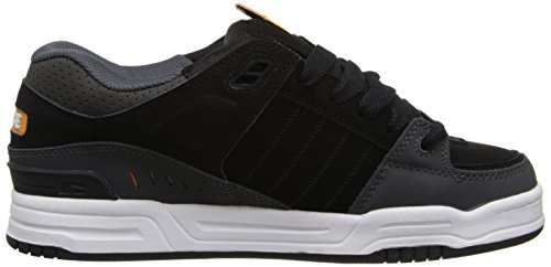 Image of Globe Mens Fusion Skate Shoes, Black /Charcoal /Orange, 5 M US