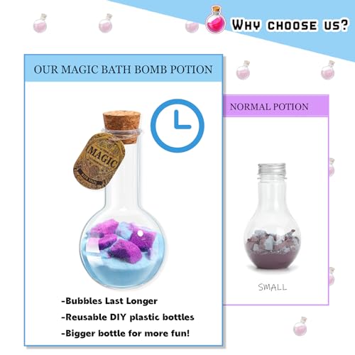 MeCids Magic Potion Bubble Bath Bombs for Kids - Safe & Non-Toxic Bath Color Tablets Bath Potions fo