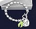 Fundraising For A Cause Non Hodgkin's Lymphoma Awareness Ribbon Charm Green Beaded Bracelet (1 Bracelet - Retail)