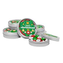 M&MS Holiday Favor Tins, Set of 24, Unique Holiday Favors filled with Pre-Designed M&MS Holiday Candies for Holiday Parties and Stocking Stuffers