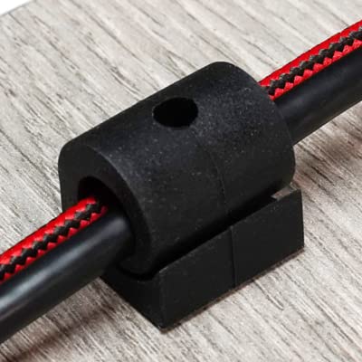 Organizadores de cables de silicona, clips adhesivos para cables para escritorio, auto y noche – Gestión de cables para cables de carga, cables USB-C, auriculares (Negro) miniatura 4