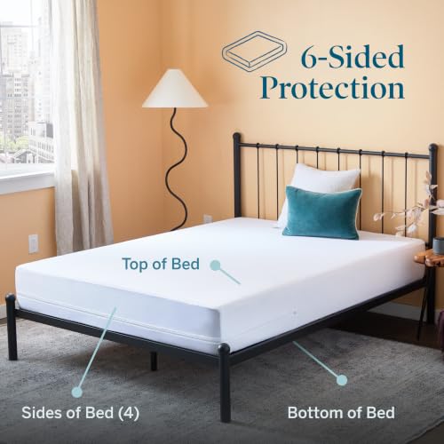 Protector de colchón Twin XL impermeable antialérgico LUCID funda completa con cremallera 3