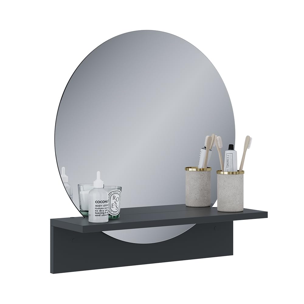 Vicco Miroir Mural Elyra, Noir, 50x54.5cm