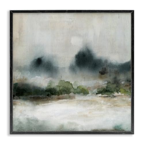 'Enigmatic Foggy Mountain Abstract Landscape'| Framed Giclee Art