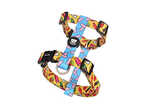 DUKIER - Arnés Clásico para Perro, Chaleco Antitirones, Ajustable y en Forma de H para Mascotas, Homologado, con Cierre de Seguridad de 4 Puntos, Diseño de Sweets con Doble Impresión, Talla L