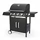 Gasgrill "SAN ANGELO 4+1" von El Fuego® | 4 Hauptbrenner + 1 Seitenbrenner | Edelstahl, inkl. Gasschlauch und Druckminderer | Grill Smoker Grillwagen BBQ | AY 582