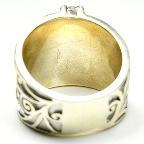 Bague argent 925 carré violet mixte - Bijou tendance géométrique