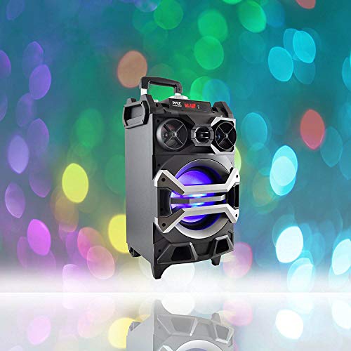 Pyle 500 Watt Outdoor Portable Bt Connectivity Karaoke Speaker System - Pa Stereo With 8" Subwoofer, Dj Lights Rechargeable Battery Microphone, Recording Ability, Mp3/Usb/Sd/Fm Radio - Pwma325Bt #TOP5