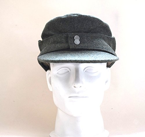 WWII German WH Elite EM M43 Panzer Wool Field Cap Hat Green (L(58cm)) WWII German WH Elite EM M43 Panzer Wool Field Cap Hat Green (L(58cm))