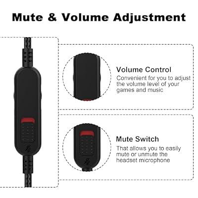 Zosvoses Cloud Alpha Cable with Mute & Volume Controls Compatible with Hyperx Cloud Alpha, Cloud Flight, Cloud Mix Gaming Headset, for Logitech G933 G633 G935 G635 Headset, 6.6ft