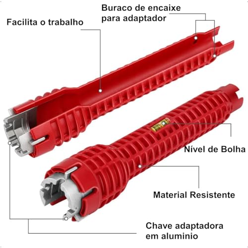 Chave Hidraulica Reparadora Multifuncional Instalar Rosquear Trocar Pia Torneira Grifo