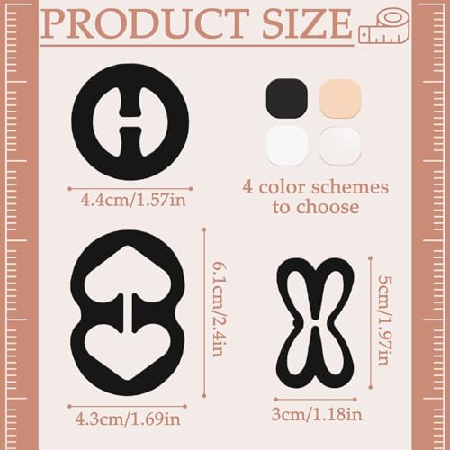 Bra Clips, 12-Pack (4 Butterfly, 4 Round, 4 Racerback), Anti-Slip Plastic Clips for Hidden Bra Straps