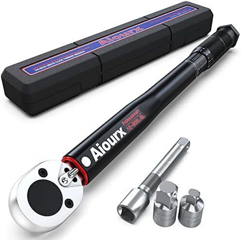 Aiourx 3/8-inch Drive Click Torque Wrench Set 10-80 ft.-lb. / 13.6-108.5 Nm 4 Piece Black