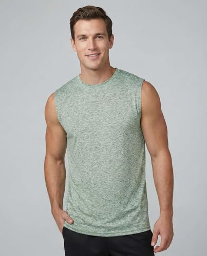 Image of Real Essentials 3 & 5 Pack: Men's Dry-Fit Active Athletic Tech Tank Top - Regular and Big & Tall Sizes (S-5XLT)