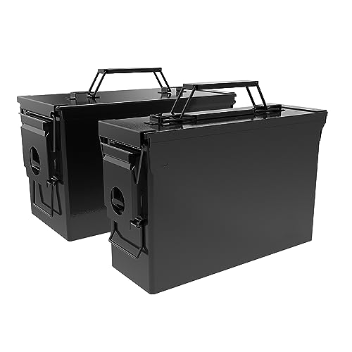Ammo Can Metal Ammo Box storage crate case For Shotgun bullet Rifle Nerf Ammunition Waterproof case-gard organizer Christmas Gifts for Men,Gift boxes for Dad Husband (30+50 2pcs) - HARDROCK