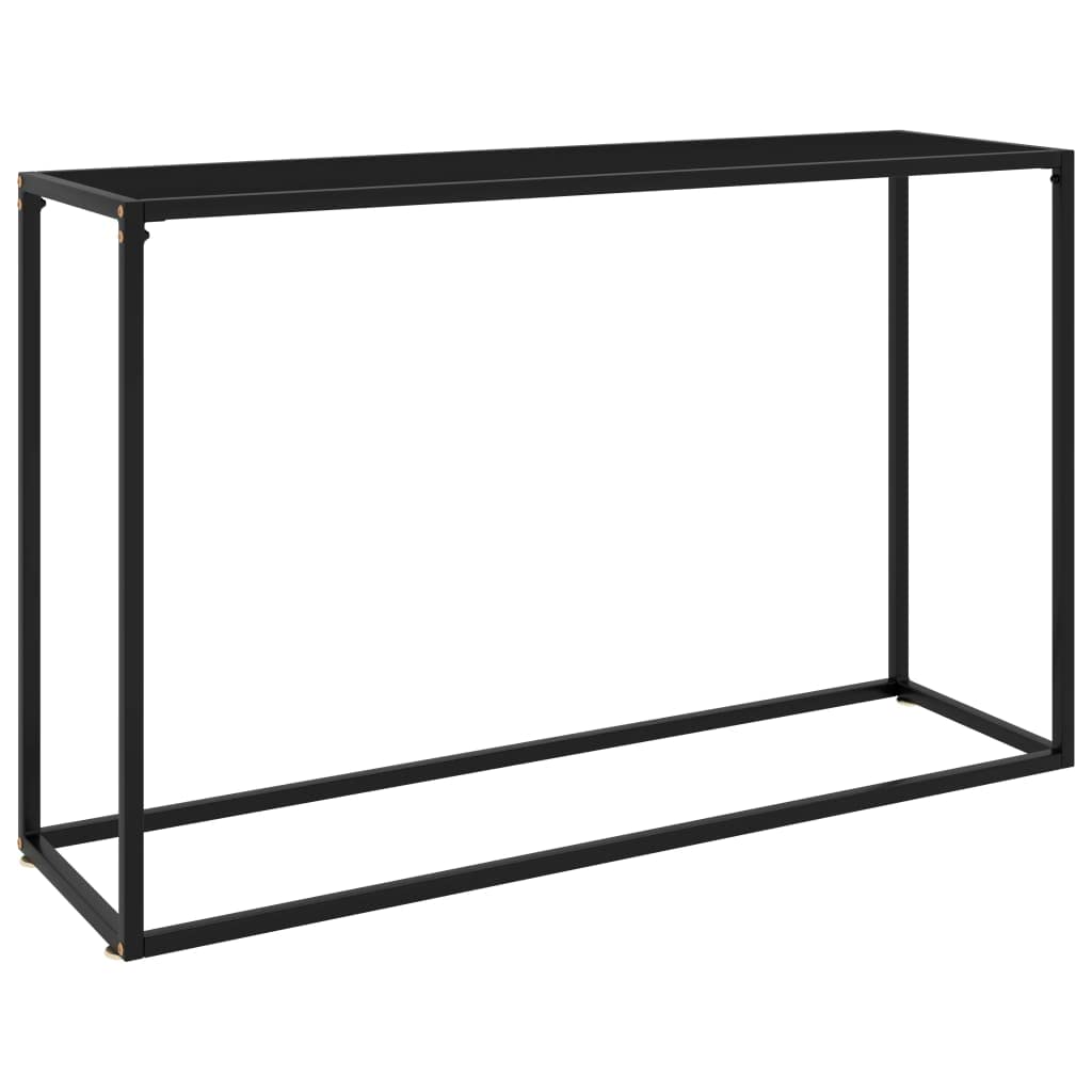 Stolik konsolowy, czarny, 120 x 35 x 75 cm, szkło hartowane, stół do jadalni, meble pomocnicze, ze stali i szkła hartowanego, nowoczesny stolik pomocniczy