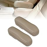 NLQR 1 Pair Front Seat Armrest Cover Fit for Ford F150 F250 F350 F450 F550 Excursion 1999 2000 2001 2002 2003 2004 2005 2006 2007，Replacement Truck Interior Accessories Tan Microfiber Leather