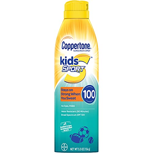 Coppertone SPORT KIDS Sunscreen Continuous Spray SPF 100 (5.5 Ounce) (Packaging may vary)