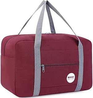 Small Cabin Bag 40x20x25 for Ryanair Airlines Foldable Underseat Travel Bag Water-Resistant Hand Luggage Bag Holdall Bag Weekend Overnight Bag for Women Men by WANDF (Wine Red 20L)
