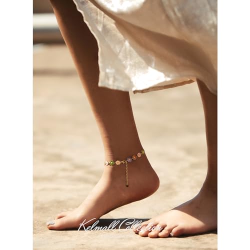Kelmall Dainty 18K Gold Anklets For Women thumb #7