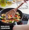 2PCS Wooden Spoons for Cooking, 12inch Acacia Wood Cooking Spoons, Large Serving Spoons for Nonstick Cookware, Heat Resistant Durable Wooden Kitchen Utensils for Mixing Salad, Serving and Stirring #2