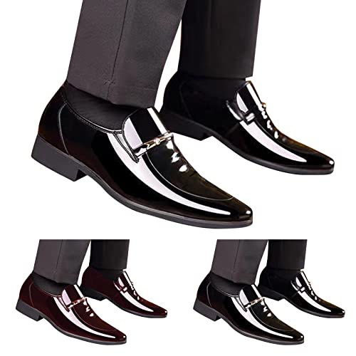 Mocasines para hombre elegantes y zapatos de vestir planos con acabado Oxford 6