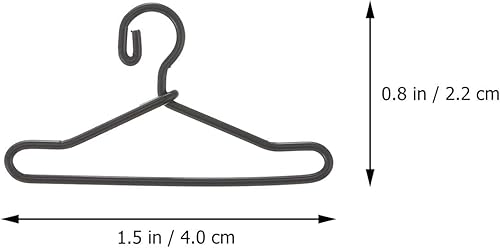 Miniatura 4 de EXCEART Percha de ropa para muñecas, 50 unidades, linda casa de muñecas, soporte para ropa de casa de muñecas en miniatura, soporte de ropa de