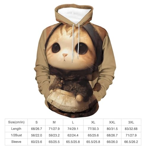 Sweatshirt Pullover Jolie servante Chat avec Capuche Ajustable et Manches Longues - 4