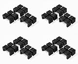 DEGAMO Bodenschoner Satz für Festzeltgarnitur, Kunststoff schwarz, 12-teilig, 4er Set