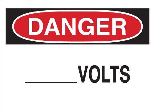 Panneau signe de danger Volts Brady aluminium de sécurité