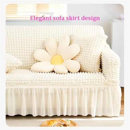 Housse de canapé 3 places gris clair extensible universelle - 5