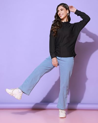 Image of Zilcon Womens Waffle (Cotton) Color Block Fashion Long Sleeve Crew Neck Spring Summer Winter Casual Loose T Shirts Tops