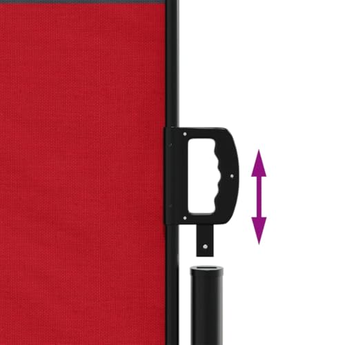 Store latéral extensible rouge 140x600 cm en polyester et acier - 6