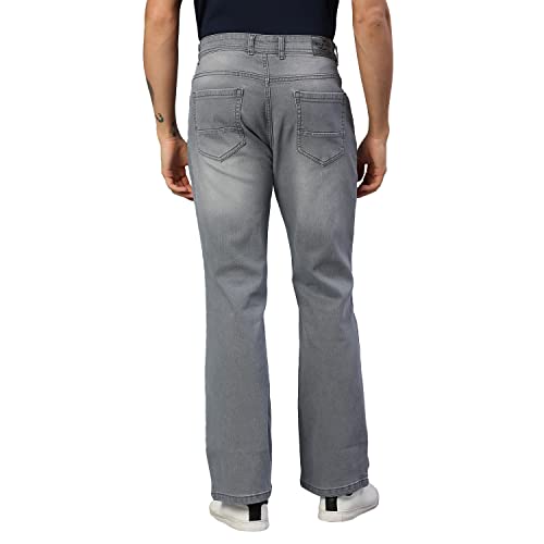 Image of HIGH STAR Men Grey Boot Leg Stretchable Jeans