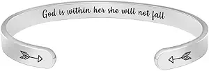 Btysun Bracelets for Women Mothers Day Bracelet Gifts from Daughter Inspirational Gifts for Women Graduation Gifts for Her Motivational Birthday Cuff Bangle Friendship Personalized Mantra Jewelry…