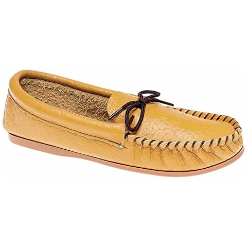 Mokkers Mens Tan Brown Soft Leather Moccasin Slippers Hard Sole Sizes 6 to 13 (8) Cover