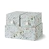 Soul Lane Pastel Floral Decorative Boxes with Hinged Lids and Muted Ribbon Pull Pastel Petals Set of 3 One Large and Two Medium Boxes Cardboard Storage for Photos Documents Keepsakes