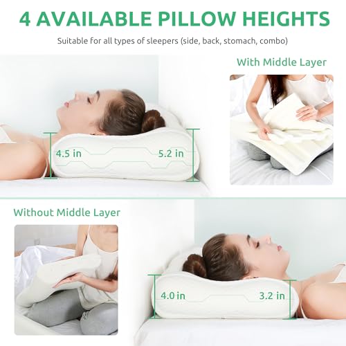 image for UTTU Cervical Pillow for Neck Strain Relief, Memory Foam Neck Pillow f