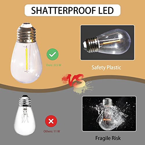 IPStank 50FT Solar String Lights Outdoor with Remote, 15 Shatterproof Edison LED Bulbs, Dimmable Waterproof Color Changing Patio Lights for Garden, Backyard, Camping by IPStank - Image 4