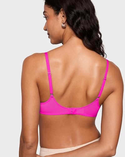 Image of INLYRIC Women's Cosnufy Sheer Balconette Bra Demi Unlined Plunge Mesh See Through Sexy Bras Underwire