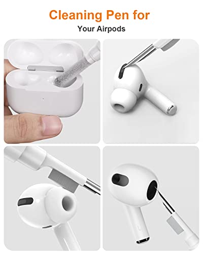Supfine (4 In 1) For Airpods Pro 2Nd / 1St Generation Case Cover 2022/2019 With Cleaner Kit & Replacement Eartips (Xs/S/M/L), Soft Silicone Airpod Pro Case With Keychain And Lanyard (Lavender) #TOP4