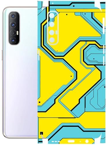 Image of AtOdds - Full Body Back Screen Guard Protector Film - Lamination Wrap Skin Sticker Compatible with Oppo Reno 3 PRO | Scratchproof Matte Finish (YellowLane)