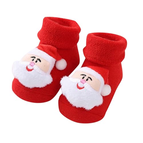 Calcetines Sonajero Bebe Navidad Juguetes 0-12 Meses Recien Nacido Antideslizantes Invierno Algodon Termicos Dibujos