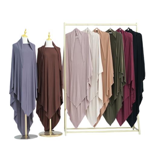 SYANKANGXIAO Soft Modal Cotton Jersey One Layer EID Ramadan Khimar for Women Muslim Islamic Arabic Prayer Scarf Long Hijab4